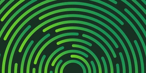 Green abstract background with circle spiral technology lines