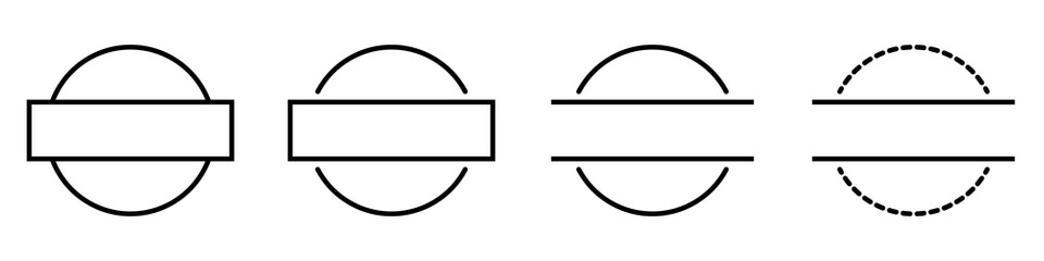 Círculo marca o logo. Etiqueta de diferentes estilos. Ilustración de vector