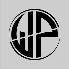 initials black circle against a gray background