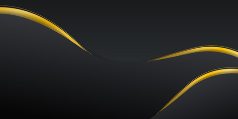 Luxury black gold background banner vector illustration with gold strip art deco line for banner