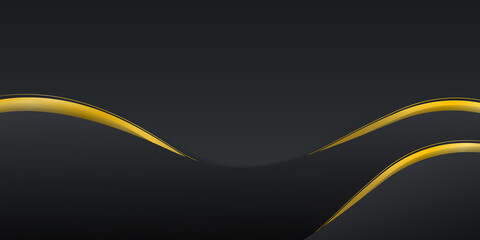 Luxury black gold background banner vector illustration with gold strip art deco line for banner