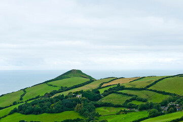 View toward Little Hangman, Combe Martin, Devon, England