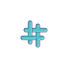 Hashtag symbol creative design template