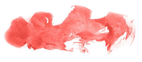 Abstract watercolor background hand-drawn on paper. Volumetric smoke elements. Red color. For design, web, card, text, decoration, surfaces.