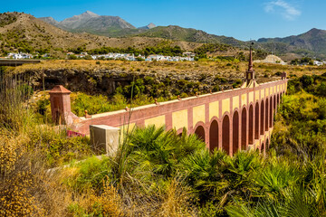 A view along the top storey of the majestic, four storey, Eagle Aqueduct that spans the ravine of...