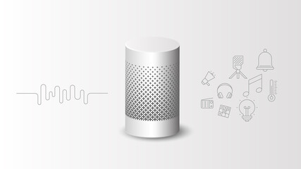 Personal voice assistant 3d concept.