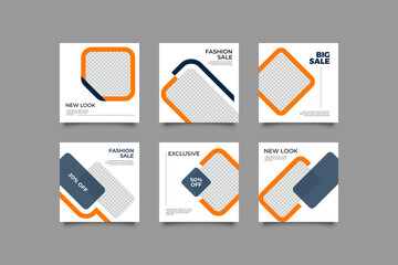 Set of Modern trendy covers idea. Editable simple info banner shop. Slides for app, digital style for social media pack. Square handpicked beauty posts, brochure layout design