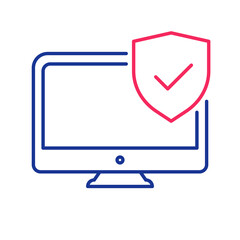 Anti virus shield icon. Computer protection, safety, secure, sec