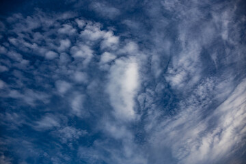 
beautiful blue sky with white clouds before sunset, natural background