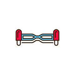 Electric gyrobord color line icon. City transport rental. Pictogram for web, mobile app, promo. UI UX design element. Editable stroke.