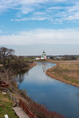 Russian landscape with a river and a chapel, Suzdal