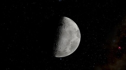 realistic moon in space, craters of the moon, moon, moon with copy-space 3d render © Aleksandr
