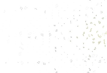 Light Green vector template with musical symbols.