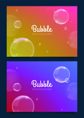 Bubbles Soap on Colored Background . Isolated Vector Elements