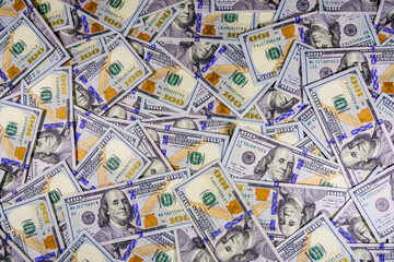 Background of one hundred dollar banknotes