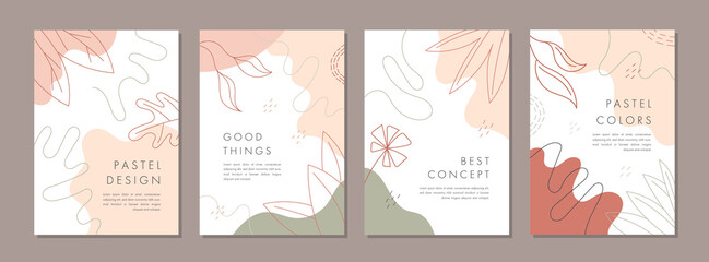Fototapeta na wymiar Set of abstract creative artistic templates with autumn concept. Universal cover Designs for Annual Report, Brochures, Flyers, Presentations, Leaflet, Magazine.