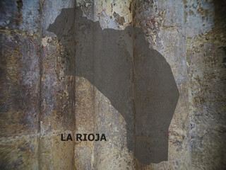 Map of La Rioja Province, Argentina, on wooden background, 3D illustration