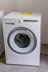 New beautiful washing machine. Modern electronic equipment. Hight quality photo
