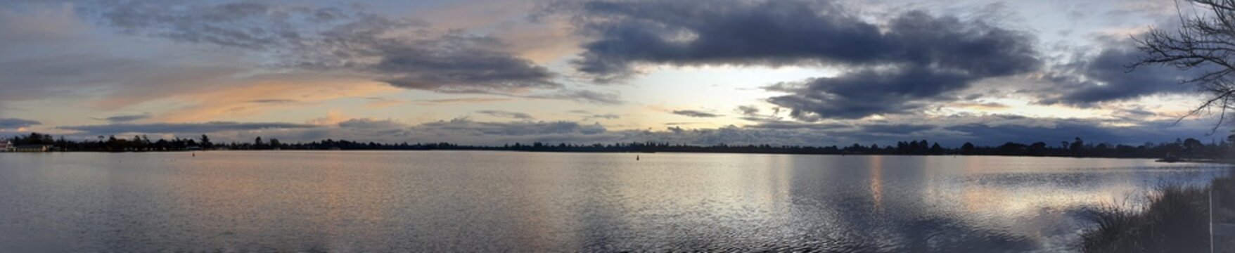 sunset over the lake