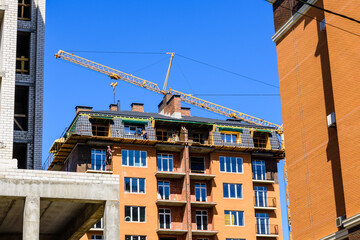 Construction of new modern residential building