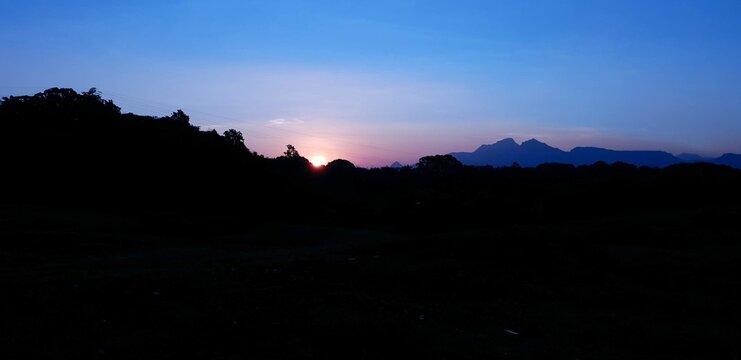 sunset in the city