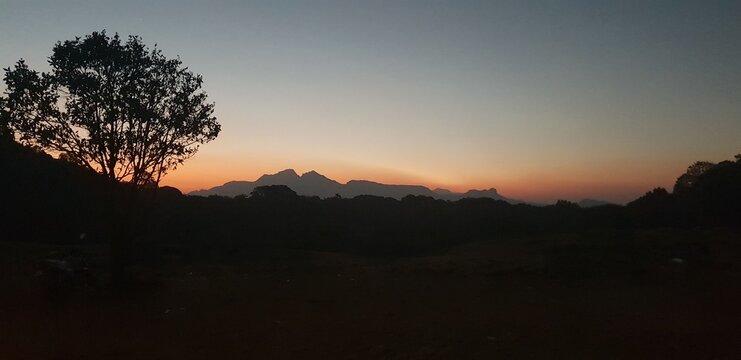 sunset in the mountains