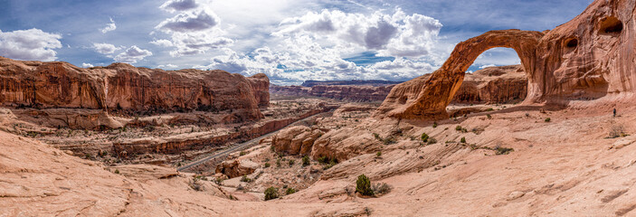 Panorama View of the Corona Arch in Utah
