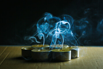 Shapes of smoke right after blowing candles