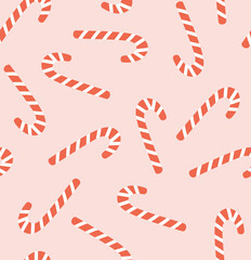 Seamless pattern of a Christmas candy background elements.