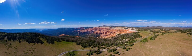 Aerial view of the beautiful Cedar Breaks National Monument