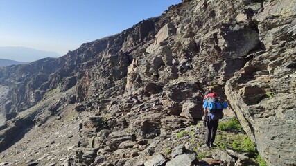 Naklejka premium Hiking in Sierra Nevada in summer