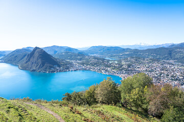 Panorama of Lake Lugano, Switzerland