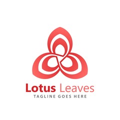 Abstract Lotus Leaves Logos Design Vector Illustration Template