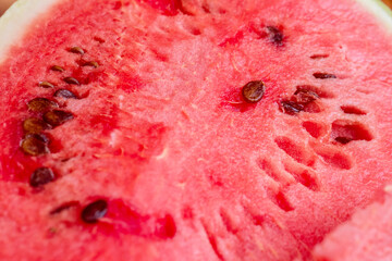 Red flesh of juicy watermelon