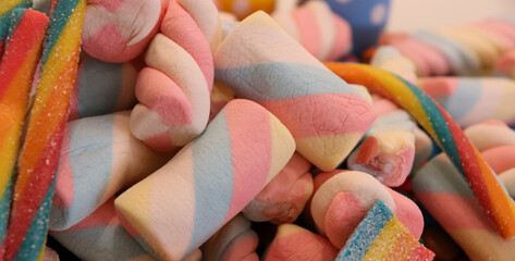 Different sweets decorating a beautiful party table.
