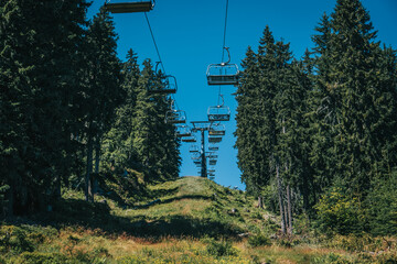 lift in the middle of a forrest in summer