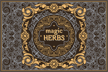 Vintage decorative ornate label design