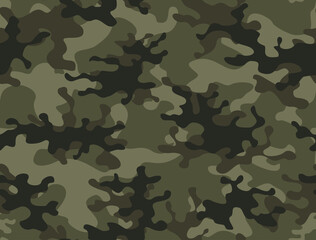 Fototapeta premium Seamless camo army texture vector background for printing. Hunting and forest style.