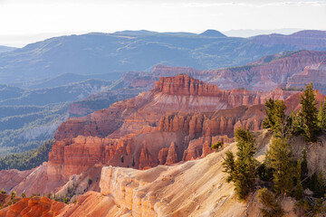 Beautiful landscape saw from Sunset View Overlook of Cedar Breaks National Monument