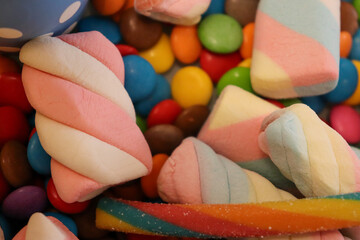 Different sweets decorating a beautiful party table.