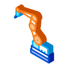 manufacturing robotic arm icon vector. isometric manufacturing robotic arm sign. color isolated symbol illustration