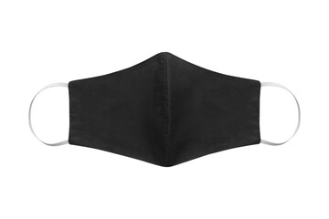 black protective fabric mask isolated on white