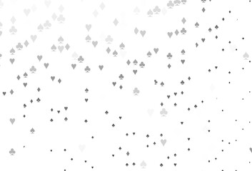 Light Silver, Gray vector pattern with symbol of cards.