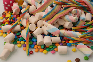 Different sweets decorating a beautiful party table.