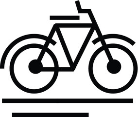 Bike icon. Flat vector illustration in black on white background