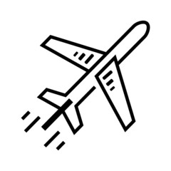 Plane icon vector, solid illustration, pictogram isolated on white