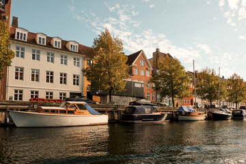 Denmark. Copenhagen. Houses and streets of Copenhagen. City autumn landscape. September 19, 2018