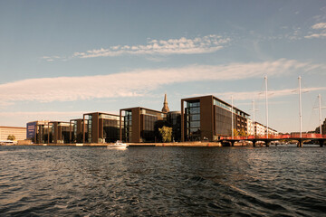 Obraz premium Denmark. Copenhagen. Houses and streets of Copenhagen. City autumn landscape. September 19, 2018