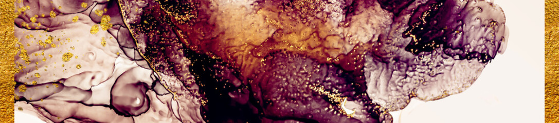 Golden swirl, tropical colors- beautiful painting. ART&GOLD. Masterpiece of designing art, exotic paper texture. Oriental pattern, ancient drawing. Popular trendy artistic design.