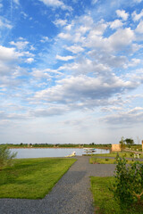 Fototapeta na wymiar beautiful summer sky over the lake